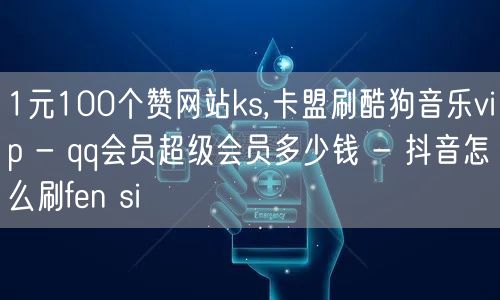 1元100个赞网站ks,卡盟刷酷狗音乐v