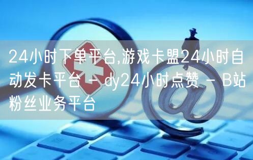 24小时下单平台,游戏卡盟24小时自动发