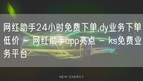 网红助手24小时免费下单,dy业务下单低