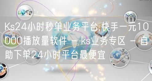 Ks24小时秒单业务平台,快手一元100