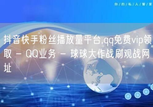 抖音快手粉丝播放量平台,qq免费vip领