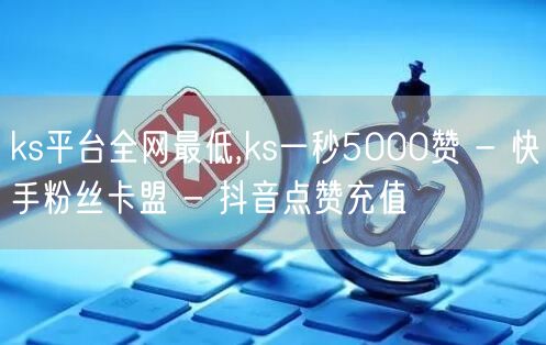 ks平台全网最低,ks一秒5000赞 -