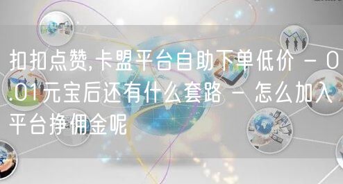 扣扣点赞,卡盟平台自助下单低价 - 0.