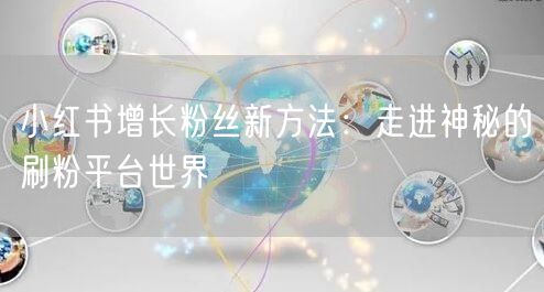 小红书增长粉丝新方法：走进神秘的刷粉平台