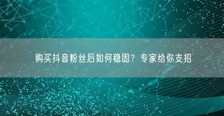 购买抖音粉丝后如何稳固？专家给你支招