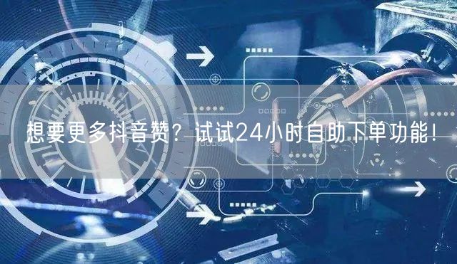 想要更多抖音赞？试试24小时自助下单功能