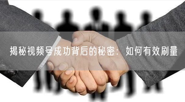 揭秘视频号成功背后的秘密：如何有效刷量