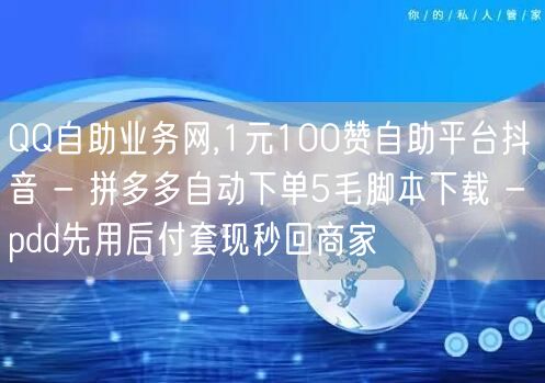 QQ自助业务网,1元100赞自助平台抖音